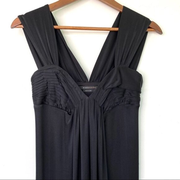 BCBG Maxazria cocktail dress with empire waist, midi length, stretch, popover - Picture 1 of 8